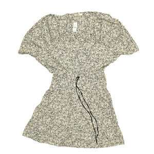LOFT Women's Black Beige Animal Print Fit & Flare Dress Short Sleeve Size M NEW